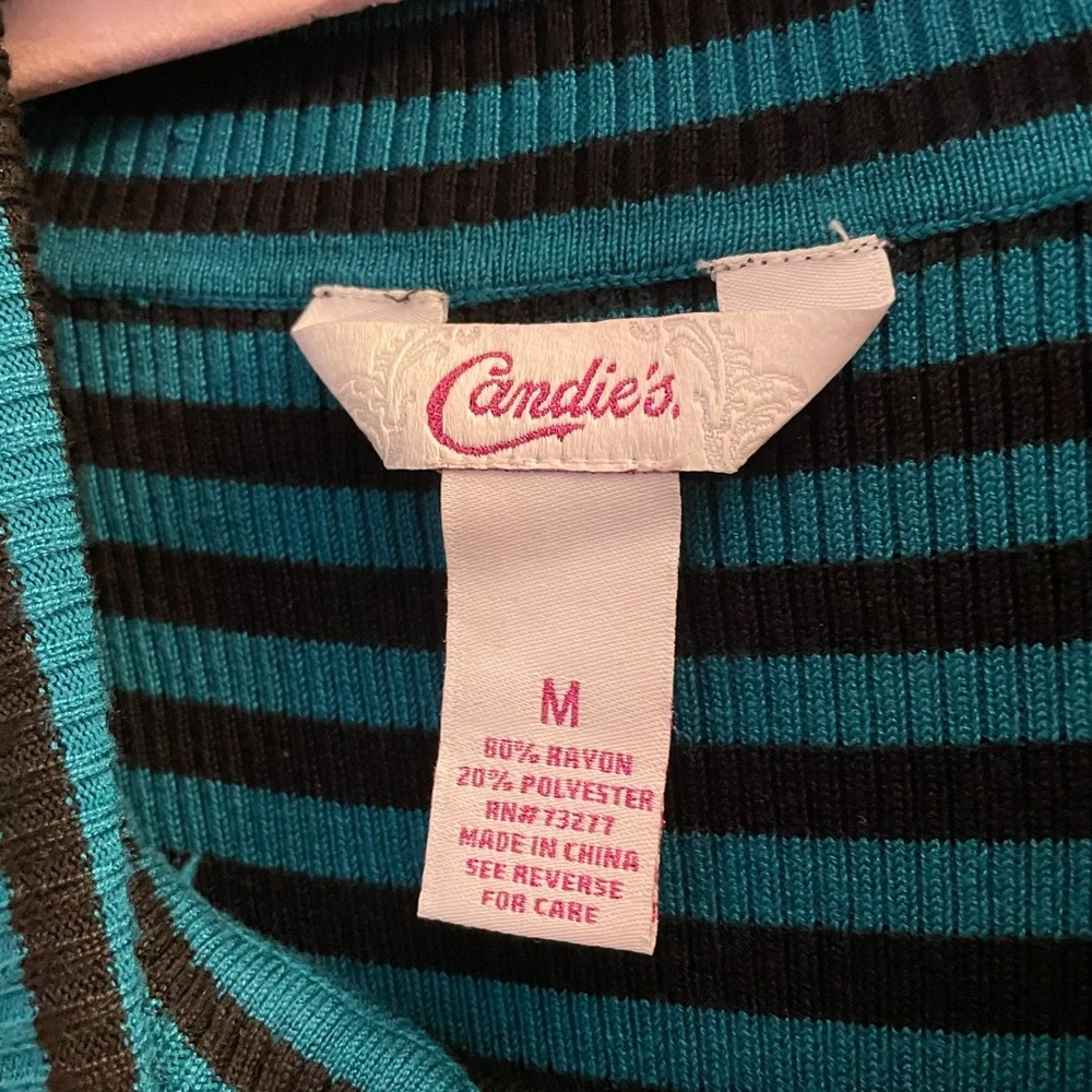 🐠2/$20 Candie’s Striped Teal Belted Dress
